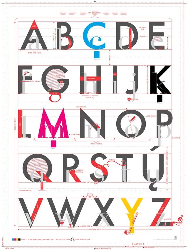 The Alphabet of Typography by Pop Chart Lab