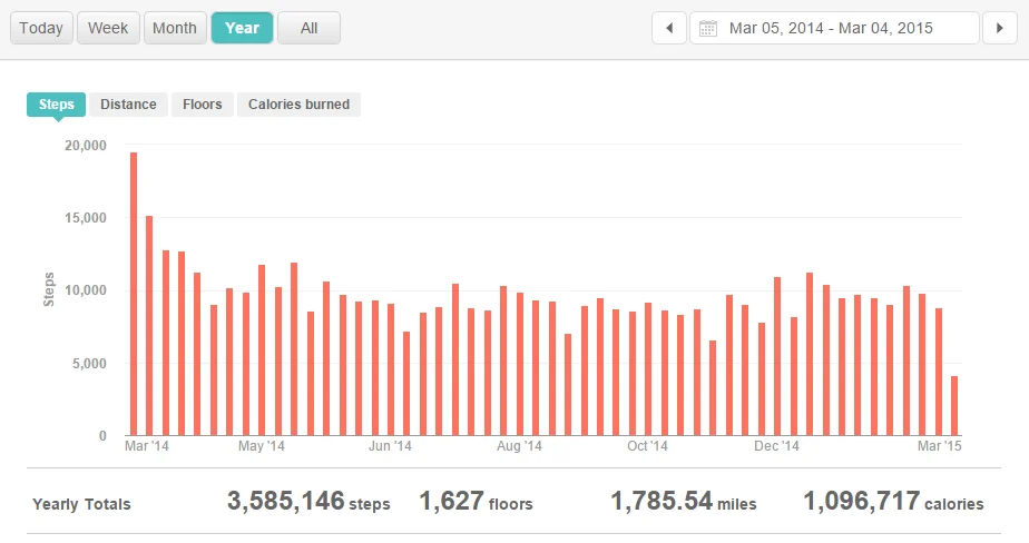 A year of steps
